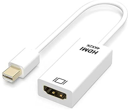 Adaptateur Mini DP vers HDMI 4K 25 cm, Thunderbolt 2 (Mini DisplayPort) vers HDMI, idéal pour MacBook Pro, MacBook Air, Microsoft Surface Pro 3/4, Moniteur, Projecteur, etc.