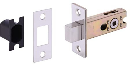 HANDLEZONE® Bathroom Toilet Door Deadbolt Lock - Polished Stainless Steel - 65mm Bolt with 45mm Backset