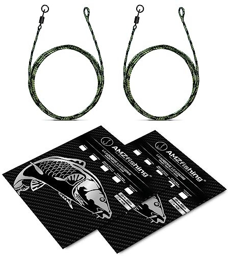 NEU AMZfishing® 60cm Leadcore Leader in versch. Optionen | Karpfenvorfach | Karpfenzubehör | Karpfenangeln Zubehör | Angelzubehör | Angeln Zubehör (#Flexi Ring Swivel (8,19kg))