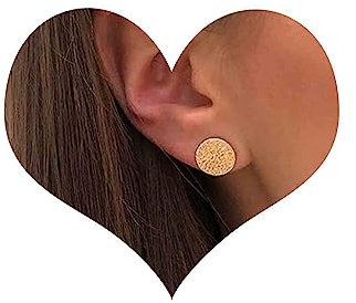 Cimenexe Böhmische Scheibe Ohrstecker Gold Gehämmert Münze Ohrringe Texturierte Runde Winzige Metall Kreis Schmuck Für Frauen Und Mädchen