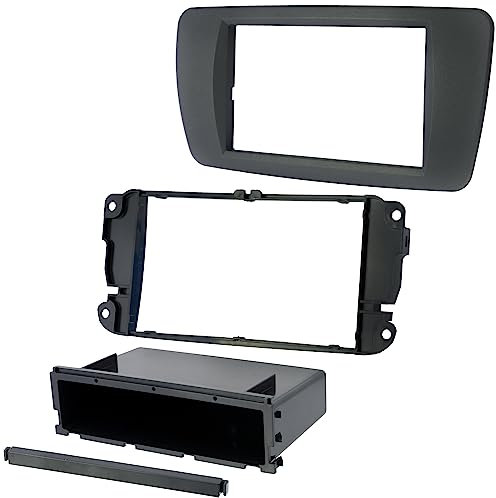 AERZETIX - C11550 - Cadre/façade/Adaptateur 2 DIN pour autoradio de Voiture - Moulage/Cache en Plastique - Compatible avec Seat Ibiza 2008+