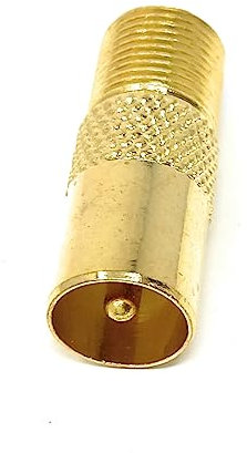 DRUT 1pcs F Type Screw Female Socket to TV RF Male Coax Aerial Antenna Cable Adapter (Gold)