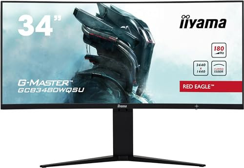 iiyama G-Master GCB3480WQSU-B1 Red Eagle 34 LCD VA UltraWide QHD 180Hz FreeSync Premium Pro Curvo