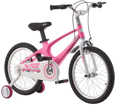 BSTSEL Children's Bicycle 14 16 18 Blue & Pink Kids Bike Boys&Girls Children Bicycle With Silent Stabilizers And Double Brakes Children Bike Gift (Pink, 14 Inch)
