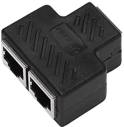 Herklotzn RJ45 Splitter Adapter 2 Port Ethernet Network LAN Extension Connector Socket Pack of 1