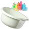KADAX Round Bowl 1.9L, Plastic Washing Up Bowl for Kitchen and Bathroom, Small Basin for Washing Dishes, Soaking Laundry and House Cleaning (White)