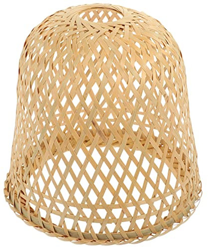 PRETYZOOM Bambusgeflecht-Rattan-Lampenschirm Handgewebte Kuppel-Hängeleuchte Abdeckung Für Japanische Kronleuchter Deckenleuchte Korb Für Asiatische Rustikale Zen-Dekoration 24 Cm