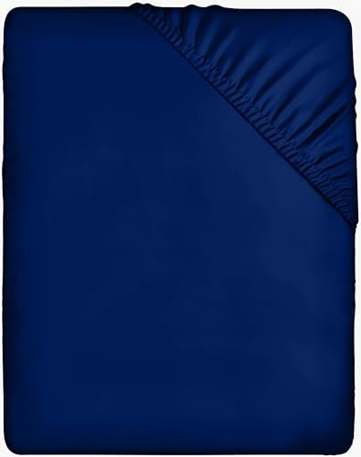 Utopia Bedding - Spannbettlaken 140x200cm - Royal Blau - Gebürstete Polyester-Mikrofaser Spannbetttuch - 35 cm Tiefe Tasche