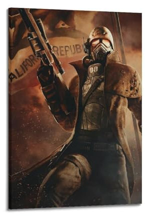 Therapi Fallout New Vegas - Póster decorativo de lienzo para pared, póster de pared e imagen artística moderna para decoración de dormitorio familiar, 24 x 36 pulgadas (60 x 90 cm)