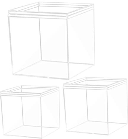 VILLCASE 3st Transparente Displaybox Vitrine Für Messe Vitrine Für Laden Klarer Behälter Kunststoffboxen Für Ausstellungszwecke Highlighter-tape Sammlerstücke Plastik Klebeband Mini P.s