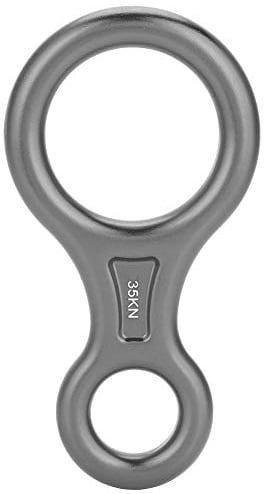BROLEO Figura 8 Descendedor de Cuerda, 35KN Figura Escalada Equipo de Rescate Descenso de Cuerda, 8 Palabras Cuerda Descenso Anillo Mujeres Al Aire Libre para Hombres Escalada (Grey)