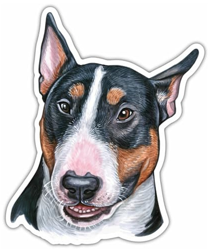 Samunshi® Bull Terrier Aufkleber Autoaufkleber für Motorrad Fahrrad Roller oder Auto Sticker Fahrrad Mtb Mountainbike Rennrad Hund Dog Dogo 10cm Bull Terrier