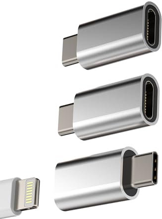 Adaptador USB C a Lightning Hembra Tipo C Jack Macho Accesorios (3 Pack) para Apple iPhone15 Pro MAX para iPad Air4/5 Mini6 Compatible con Conversor Cargador Cable Adapter Type-C Convertidor