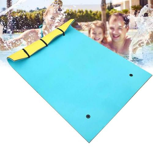 Llchaensc Strapazierfähige Schwimmmatte aus Schaumstoff, schwimmend, für Einzelperson, See, unsinkbar, Matratze, Bett, Kissen, Spiel-Schwimmer, Blau, 2,7 m x 1,3 m x 2,2 cm