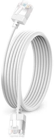 Dutevolns Ultra Slim Cat 6 Ethernet Cable 0.5M, Flexible Rj45 Cat 6a LAN Lead Gigabit for Pc, Router, Ps4/5, (White)