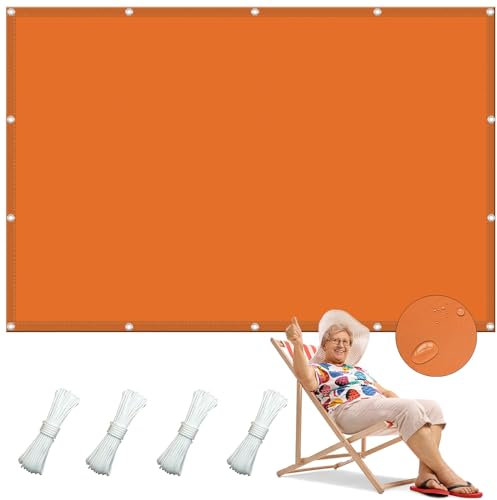 Voile d'ombrage Jardin 0.5 x 5.5 m PES Toile d ombrage Imperméable Protection Solaire Polyester pour La Couverture VéGéTale Serre Pergola, Orange