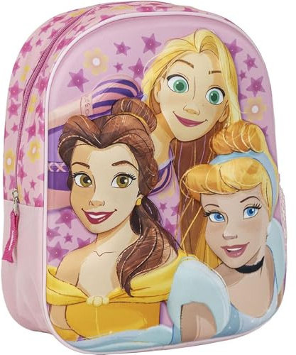 CERDA GROUP Baby-Jungen Cerda, Unisex Kinder, Standard, bunt, Estándar Kinderrucksack mit Disney-Prinzessinnen, Rosa