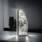 Luverre Tischlampe | LED-Leuchte | Glas-Leuchte mit Gravur für Nachttisch, Kommode, Wohnzimmer | Pop Art, Banksy, Kunst (Pop Art, Segel | anthrazit)