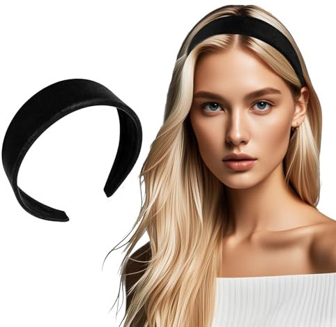 Haarreif Breiter Weinrot Breit Haarband für Damen Mädchen Klassischer Stirnband Basic Schwarz Band Minimalistischen Haarschmuck Haarkranz Kopfband (schwarz, Einheitsgröße)