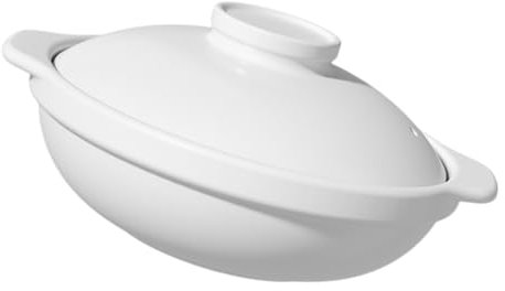 BRIGHTFUFU Pot en argile en céramique marmite en terre cuite casserole de ragoût marmite à Casserole en céramique Pot de cuisson en céramique cocotte faitout de cuisine blanche