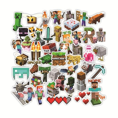 100 pegatinas Miner para niños, Game pegatinas impermeables para portátiles, tabletas, botellas de agua, tazas, patinetas, guitarras, teléfonos móviles, neveras, bicicletas