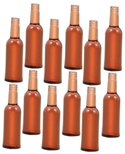 LALADEFIEE 18 Pcs Petite Bouteille de vin Bouteilles Miniatures de Maison de poupée Mini Bouteilles de bière Toys Modèles de Bouteilles de bière Miniatures Jouets Mini Bouteilles de vin