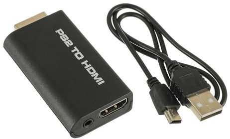 EPLZON PS2 vers HDMI Adaptateur avec Sortie Audio 3.5mm pour moniteurs HDTV/HDMI, pour Moniteur PS2 HDTV