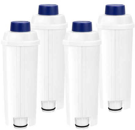 Paquete de 4 filtros de repuesto para cafetera DeLonghi Filter DLSC002, filtro de agua suavizante de carbón activado para De'longhi compatible con máquinas de café Ecam, Esam, Etam BCO Series