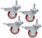 Lenkrolle Räder Trolley, 4 x PU, Gewindeschaft M12, 2,5 Zoll 63 mm, Schwerlast 300 kg, Halterung aus Kohlenstoffstahl, drehbar, universell(2.5inch 4brake)