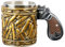 TSMORY Unique Western Revolver avec coquilles rondes Tasse à café bière Mug à collectionner