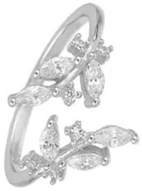Wycian Le Alliance de Mariage Alliance Or Blanc Blanc 9K Au375 Forme Marquise Moissanite Taille 47.5 pour Mère Mesdames