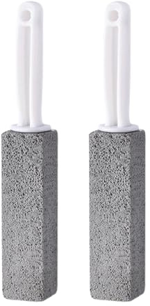 2 Pcs Pumice Stone for Toilet Cleaning, Toilet Bowl Cleaner Toilet Brush with Handle for Tough Limescale, Rust and Mineral Deposits