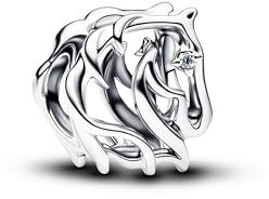 PANDORA Moments Pferd Offen gearbeitetes Charm aus Sterling Silber mit Zirkonia, Kompatibel Moments, 794430C01