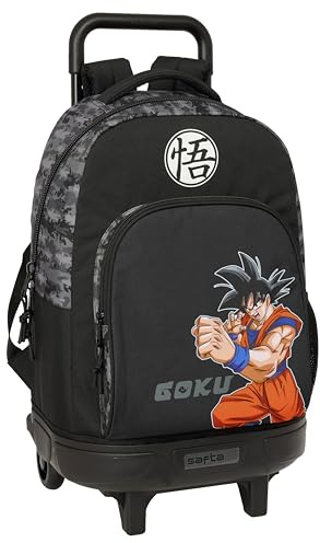 Dragon Ball Großer Rucksack mit Rädern, kompakt, abnehmbar, ideal für Kinder verschiedener Altersgruppen, bequem und vielseitig, Qualität und Widerstandsfähigkeit, 33 x 22 x 45 cm