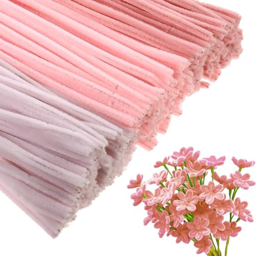 300 st piprensare för pyssel, piprensare (rosa, ljusrosa)