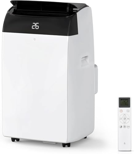 Climatiseur Portable 3 En 1, 10000 BTU, Refroidissement, Ventilation Et Déshumidification Avec Télécommande, Roulettes, Affichage Numérique LED Et Minuterie 24 Heures.