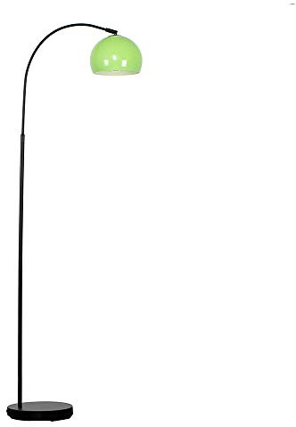MiniSun | Modern Designer Style Black Floor Lamp with a Gloss Green Light Shade | Floor Lamps & Torchieres, Home Décor & Improvement Essential | Includes 6W LED E27 Light Bulb