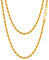 FOCALOOK Mens Gold Chain 3mm 26inch Gold Plated Stainless Steel Twisted Rope Chain Necklace Male Jewelry for Father