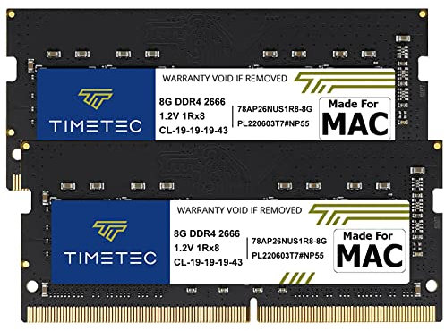 Timetec 16GB KIT(2x8GB) kompatibel mit Apple DDR4 2666 MHz für Mitte 2020 iMac (20,1/20,2) / Mitte 2019 iMac (19,1) 27 Zoll Retina 5K-Display, Ende 2018 Mac mini (8,1) PC4-21333 / PC4-21300 MAC RAM