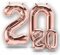 FUNXGO® folienballon 20 Rosegold - 2 Stück - 42 & 17- Luftballon Zahl 20 - Zahlen Ballon 20 Deko - zum 20. Geburtstag, Hochzeit, Jubiläum, Fest, Party Dekoration -100cm & 38cm- Ballon 20 Rosegold