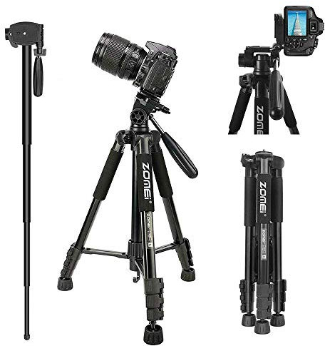 Zomei Q222 - Treppiede per fotocamera stabile, flessibile, monopiede, da viaggio, per smartphone, fotocamera, proiettore DSLR
