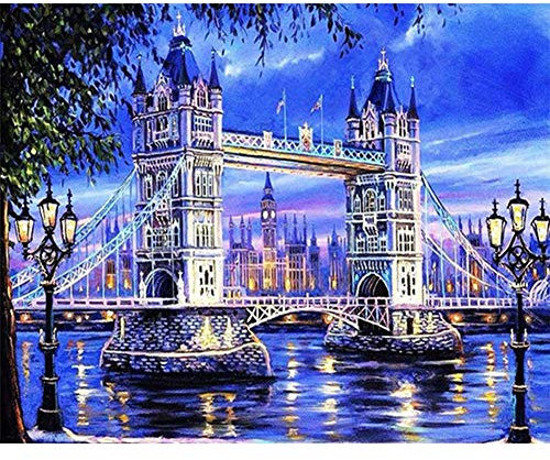 LBGMN DIY 5D Diamond Painting London Tower Bridge Modern Home Decoration Full Round Diamond Embroidery Golden Gate Bridge Decor Gifts