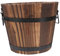 HEMOTON Holz Blumentöpfe Whisky Fass Pflanzer Runde Garten Blumeneimer Großer Blumentopf für Indoor Outdoor Hausgarten Terrasse Dekoration Größe 7,08x5,9inch