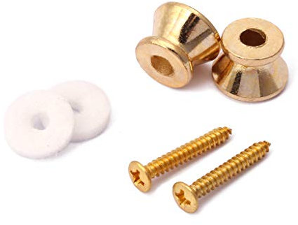 Alnicov Gitarrengurtknöpfe, Metallende, Gurtschlösser für Gitarre, Bass, Gold