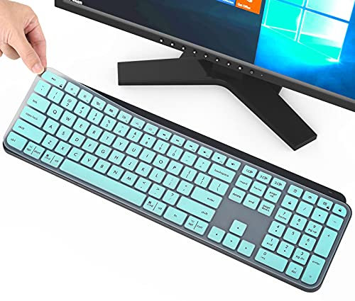 imComor Keyboard Cover Skin for Logitech MX Keys, Advanced Wireless Illuminated Keyboard, Mint, Silicone