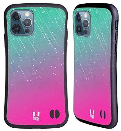 Head Case Designs Acqua Rosa Sfumature della Pioggia Neon Custodia Cover Ibrida Compatibile con Apple iPhone 12 / iPhone 12 PRO