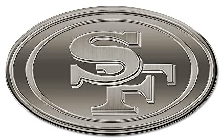 Rico Industries NFL San Francisco 49ers Antik Auto Emblem Antik Nickel Auto Emblem für Auto/LKW/SUV