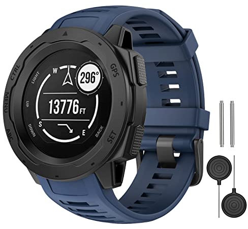 MYSNBKN Kompatibel mit Garmin Instinct Armband, 22mm weiches Silikon Ersatzarmband für Garmin Instinct/Solar/Tactical/Instinct 2 mit Adapter Tools