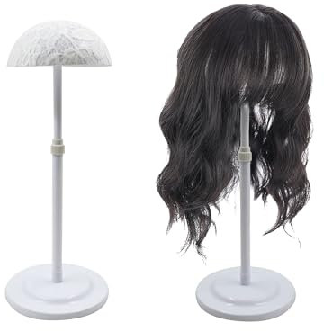 Mannequin Training Head Ständer Verstellbar - 1 Stück Friseur Übungskopfhalter Übungskopfständer für Training Praxis Leinwand Head Halteschelle Ständer für Perücke Display Styling (Weiß)
