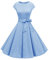 Dressystar DS1956 Kleid Audrey Hepburn, klassisch, Vintage, 50er und 60er Jahre Stil mit Ärmeln, Blau - Sky Blue, Large